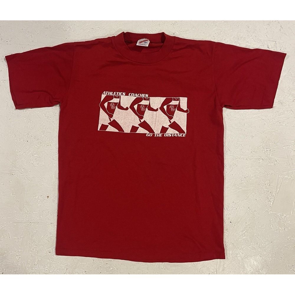 Vintage Special Olympics Athletic‎ Coaches Go The Distance Shirt Mens M Red